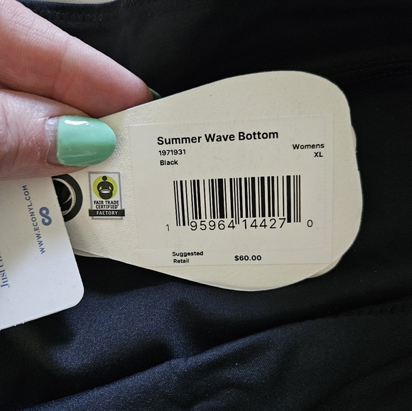 Prana Black Women's Summer Wave Swim Bottom Size L & XL - Picture 5 of 6